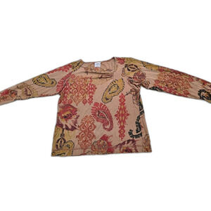 Color Me Cotton (CMC) - Y2K Boho Floral Print Top - Size Medium